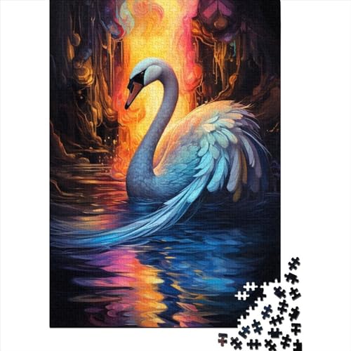 WXMMoney Animal Art Swan Puzzle 500 Teile Erwachsener Kniffel Spaß Für Die Ganze Familie - Abwechslungsreiche 500 Puzzleteilige Motive Puzzle Erwachsene, Puzzel 500pcs (52x38cm) von WXMMoney