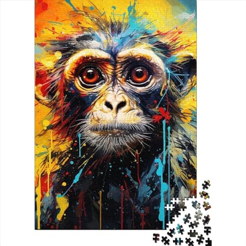 WXMMoney Art Animal Monkey Puzzle 500 Teile Erwachsener Kniffel Spaß Für Die Ganze Familie - Abwechslungsreiche 500 Puzzleteilige Motive Puzzlespiel Erwachsene, Puzzel 500pcs (52x38cm) von WXMMoney