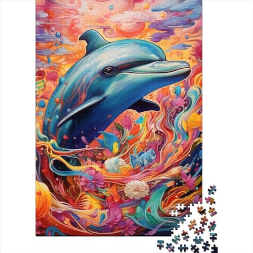 WXMMoney Art Dolphin 300 Teile, Impossible Puzzle,Geschicklichkeitsspiel Für Die Ganze Familie, Erwachsenenpuzzle Ab 14 Jahren Puzzel 300pcs (40x28cm) von WXMMoney