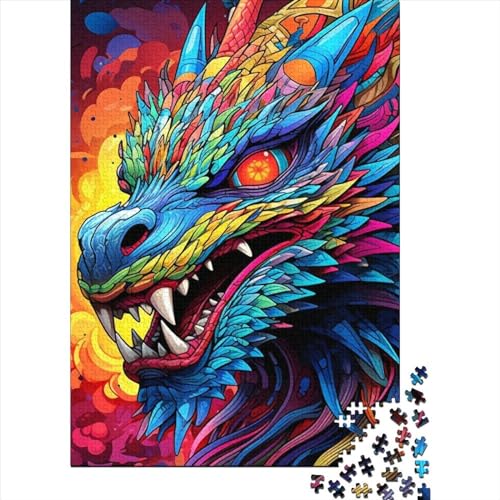 WXMMoney Art Dragon Puzzle 300 Teile Für Erwachsene Und Kinder Ab 14 Jahren Für Stressabbauer Puzzel 300pcs (40x28cm) von WXMMoney