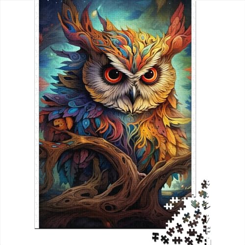 WXMMoney Art Owl Animals Puzzle 1000 Teile Für Erwachsene Und Kinder Ab 14 Jahrenfür Stressabbauer Puzzlespiel Erwachsenen Puzzlespiel Puzzel 1000pcs (75x50cm) von WXMMoney