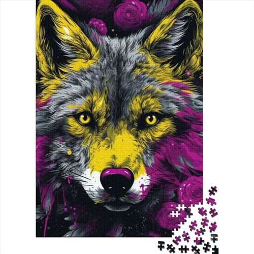 WXMMoney Art Wolf Puzzle 1000 Teile Puzzles Für Erwachsene Lernspiel Herausforderungsspielzeug 1000-teilige Puzzlespiel Für Erwachsene Kinder Puzzel 1000pcs (75x50cm) von WXMMoney