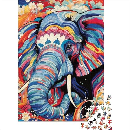 WXMMoney Artistic Elephant Animals Puzzle 1000 Teile Puzzles Für Erwachsene Lernspiel Herausforderungsspielzeug 1000-teilige Puzzlespiel Für Erwachsene Kinder Puzzel 1000pcs (75x50cm) von WXMMoney