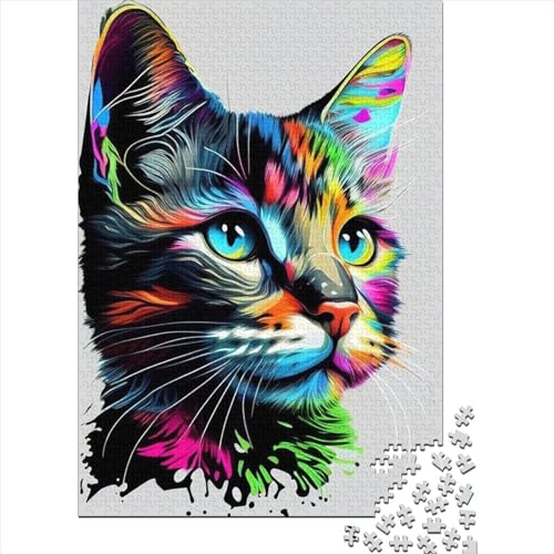 WXMMoney Cat Pop Art Animal Face 2 Puzzle 1000 Teile Erwachsener Kniffel Spaß Für Die Ganze Familie - Abwechslungsreiche 1000 Puzzleteilige Motive Puzzlespiel Erwachsene, Puzzel 1000pcs (75x50cm) von WXMMoney