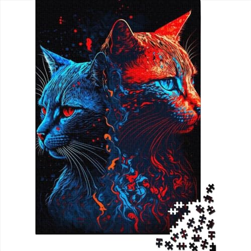 WXMMoney Cats Oposite Puzzle 500 Teile Erwachsener Kniffel Spaß Für Die Ganze Familie - Abwechslungsreiche 500 Puzzleteilige Motive Puzzlespiel Erwachsene, Puzzel 500pcs (52x38cm) von WXMMoney