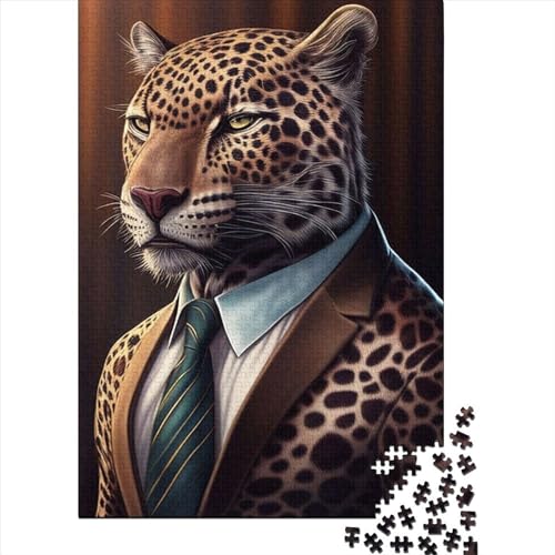 WXMMoney Jaguar Suit Animal Clothes 1 1000 Stück Puzzles Für Erwachsene Teenager Stress Abbauen Familien-Puzzlespiel 1000-teiliges Puzzle Kinder Lernspiel Spielzeug Geschenk Puzzel 1000pcs (75x50cm) von WXMMoney