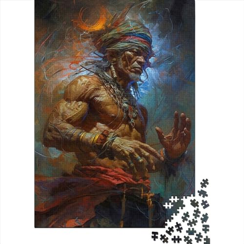 WXMMoney Native American Shaman Puzzle 300 Teile Für Erwachsene Und Kinder Ab 14 Jahren Für Stressabbauer Puzzel 300pcs (40x28cm) von WXMMoney