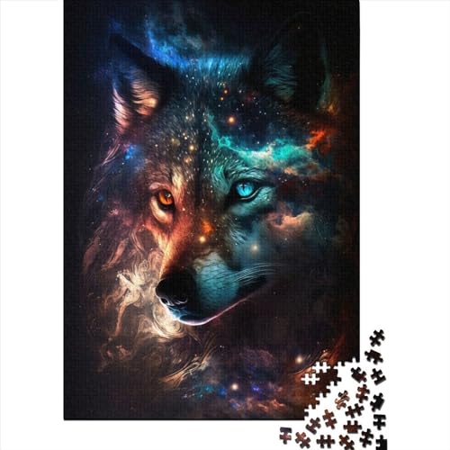 WXMMoney Nebula Wolf Puzzle 1000 Teile Erwachsener Kniffel Spaß Für Die Ganze Familie - Abwechslungsreiche 1000 Puzzleteilige Motive Puzzle Erwachsene, Puzzel 1000pcs (75x50cm) von WXMMoney