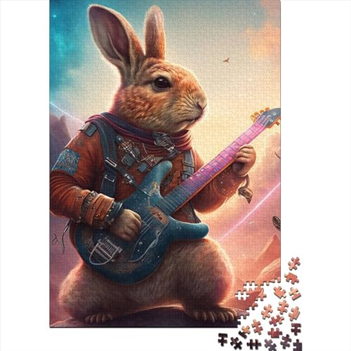 WXMMoney Rabbit Guitar Animal21214 Puzzle 1000 Teile Puzzle Für Erwachsene Und Kinder Ab 14 Jahren,Puzzlespiel Erwachsenen Puzzlespiel Puzzel 1000pcs (75x50cm) von WXMMoney