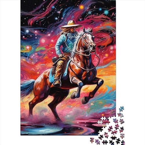 WXMMoney Riding Horse 1000 Teile Puzzle Für Erwachsene, Hochwertige Recycelbare Materialien Und Druck Puzzlespiel, Familienspiel, Geschenk Für Liebhaber Oder Freunde Puzzel 1000pcs (75x50cm) von WXMMoney