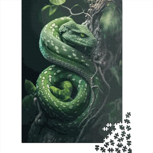 WXMMoney Snake Portrait 1000 Teile, Impossible Puzzle,Geschicklichkeitsspiel Für Die Ganze Familie, Erwachsenenpuzzle Ab 14 Jahren Puzzel 1000pcs (75x50cm) von WXMMoney
