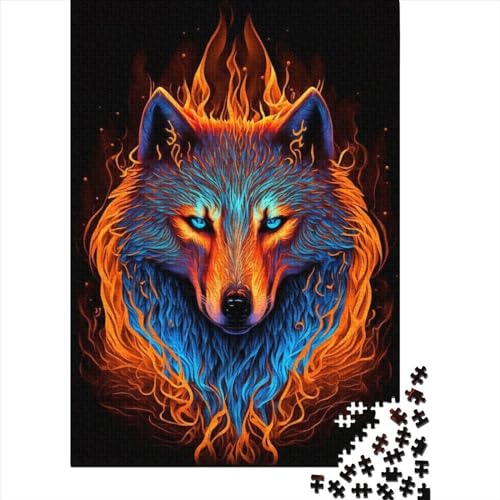 WXMMoney Wolf Fire Water Puzzle 1000 Teile Erwachsene, Puzzlespiel Jigsaw Puzzles Erwachsenen Puzzlespiel Puzzel 1000pcs (75x50cm) von WXMMoney