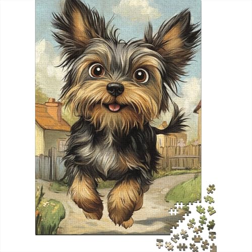 Yorkshire Terrier Holzpuzzle für Kinder, 1000-teiliges Puzzle, Lernspiele, Puzzle, Weihnachts- und Geburtstagsgeschenk, 1000 Teile (75 x 50 cm) von WXMMoney