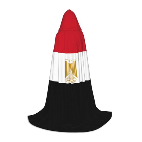 WXZYFP Ägyptische Flagge, kleiner Kapuzenumhang für Jugendliche, geeignet für Halloween und Themenpartys, leicht zu waschen und zu pflegen. von WXZYFP