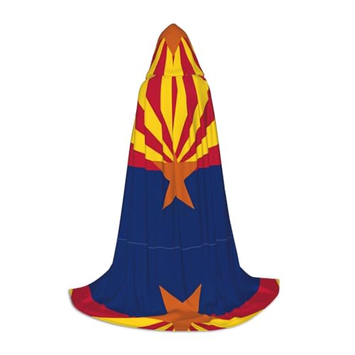 WXZYFP Arizona-Flagge, kleiner Kapuzenumhang für Jugendliche, geeignet für Halloween und Themenpartys, leicht zu waschen und zu pflegen. von WXZYFP