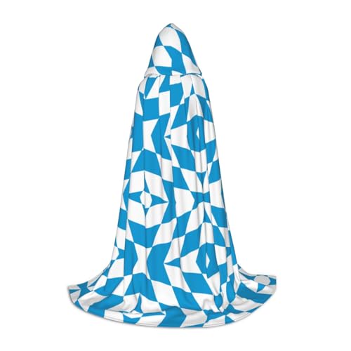 WXZYFP Bayerische Flagge, kleiner Kapuzenumhang für Jugendliche, geeignet für Halloween und Themenpartys, leicht zu waschen und zu pflegen. von WXZYFP