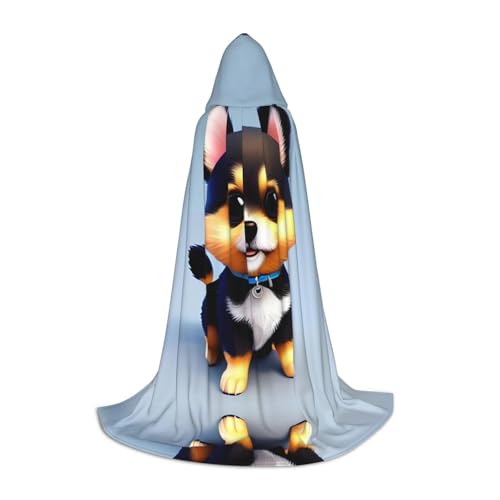 WXZYFP Card Love Fancy Puppy Kleiner Kapuzenumhang für Jugendliche, geeignet für Halloween und Themenpartys, leicht zu waschen und zu pflegen. von WXZYFP