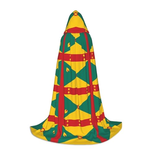 WXZYFP Flagge von Grenada Kleiner Kapuzenumhang für Jugendliche, geeignet für Halloween und Themenpartys, leicht zu waschen und zu pflegen. von WXZYFP
