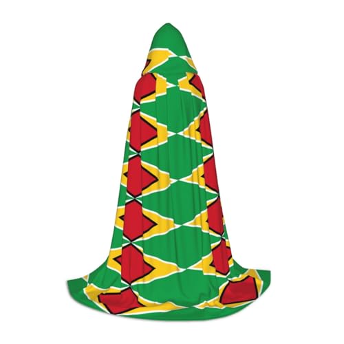 WXZYFP Flagge von Guyana Kleiner Kapuzenumhang für Jugendliche, geeignet für Halloween und Themenpartys, leicht zu waschen und zu pflegen. von WXZYFP