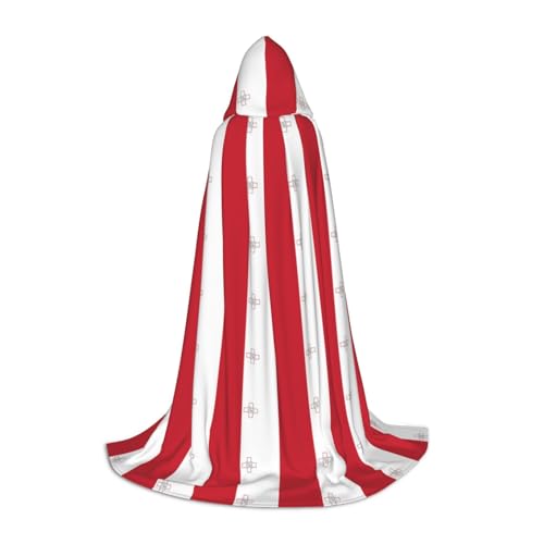 WXZYFP Flagge von Malta Großer Kapuzenumhang für Jugendliche, geeignet für Halloween und Themenpartys, leicht zu waschen und zu pflegen. von WXZYFP