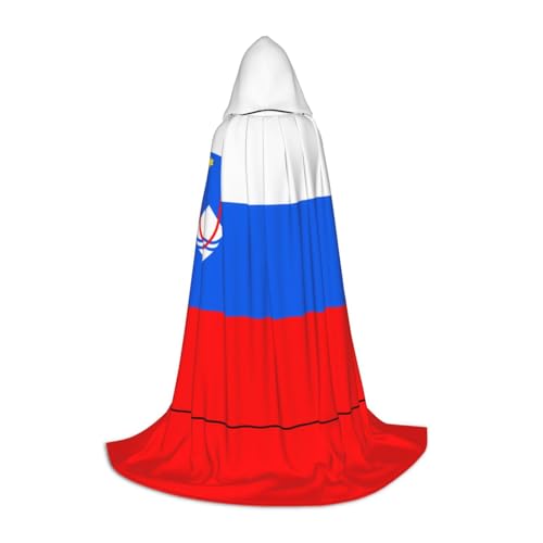 WXZYFP Flagge von Slowenien, kleiner Kapuzenumhang für Teenager, geeignet für Halloween und Themenpartys, leicht zu waschen und zu pflegen. von WXZYFP
