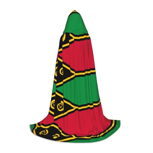 WXZYFP Flagge von Vanuatu Kleiner Kapuzenumhang für Jugendliche, geeignet für Halloween und Themenpartys, leicht zu waschen und zu pflegen. von WXZYFP