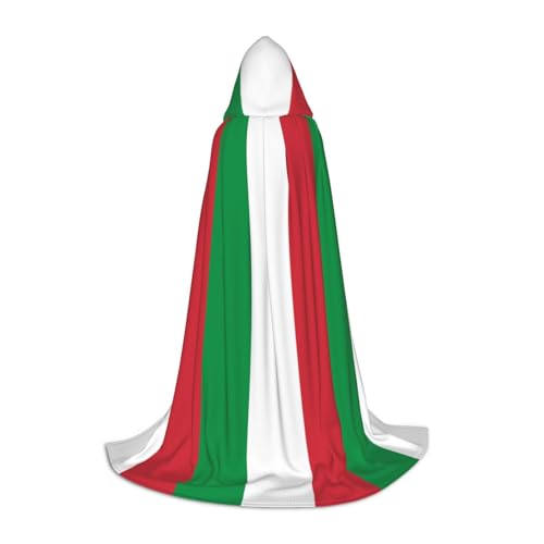 WXZYFP Italienische Flagge, kleiner Kapuzenumhang für Jugendliche, geeignet für Halloween und Themenpartys, leicht zu waschen und zu pflegen. von WXZYFP