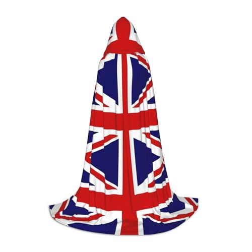 WXZYFP Kleiner Kapuzenumhang mit UK-Flagge für Jugendliche, geeignet für Halloween und Themenpartys, leicht zu waschen und zu pflegen. von WXZYFP