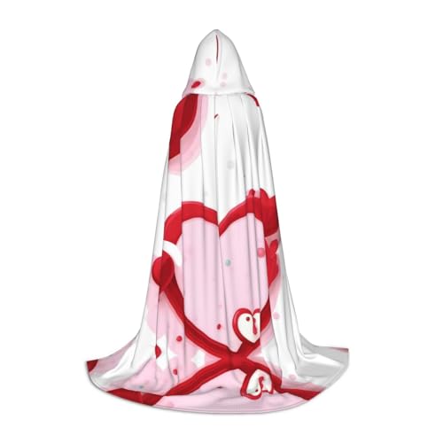 WXZYFP Little Red Heart Medium Kapuzenumhang für Teenager, geeignet für Halloween und Themenpartys, leicht zu waschen und zu pflegen. von WXZYFP