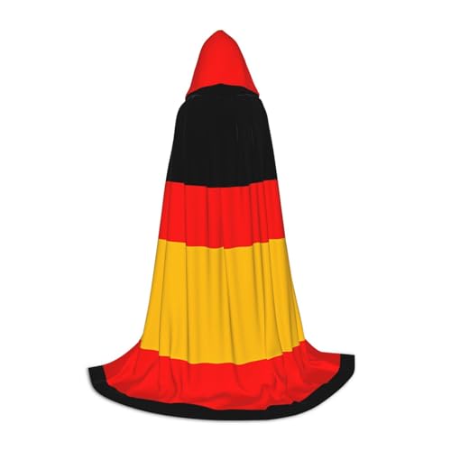 WXZYFP Mittelgroßer Kapuzenumhang mit Deutschlandflagge, geeignet für Halloween und Themenpartys, leicht zu waschen und zu pflegen. von WXZYFP