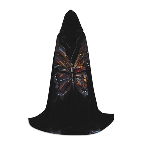 WXZYFP Mystery Butterfly Kleiner Kapuzenumhang für Jugendliche, geeignet für Halloween und Themenpartys, leicht zu waschen und zu pflegen. von WXZYFP
