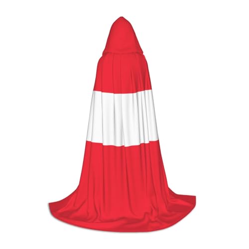 WXZYFP Österreichische Flagge, kleiner Kapuzenumhang für Jugendliche, geeignet für Halloween und Themenpartys, leicht zu waschen und zu pflegen. von WXZYFP
