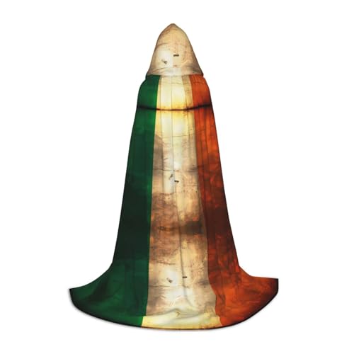 WXZYFP Retro Irish Flag Medium Hooded Cape for teenagers, suitable for Halloween and theme parties, easy to wash and care. von WXZYFP