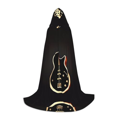 WXZYFP Schwarzer Gitarren-Umhang mit Kapuze für Jugendliche, geeignet für Halloween und Themenpartys, leicht zu waschen und zu pflegen. von WXZYFP
