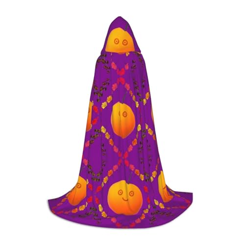 WXZYFP Smiley Orange Kleiner Kapuzenumhang für Jugendliche, geeignet für Halloween und Themenpartys, leicht zu waschen und zu pflegen. von WXZYFP