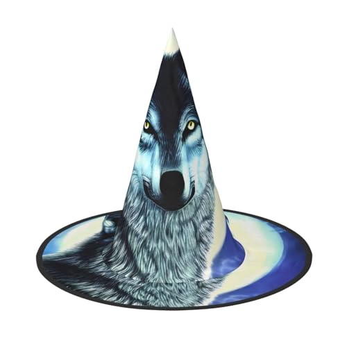 WXZYFP Wolf unter Mond. Dies ist ein faltbarer und tragbarer Halloween-Hut. von WXZYFP
