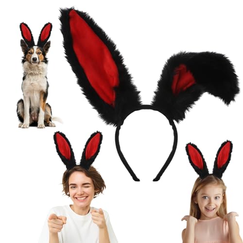 WY LIGHTING LEVEL Stirnband mit Hasenohren, süßes Langes Haarband mit Hasenohren, Make-up-Stirnband für Partys, Cosplay-Kostüme für Rollenspiele, Geburtstagsgeschenke, Weihnachten Party (Schwarz-Rot) WY LIGHTING LEVEL Stirnband mit Hasenohren, süßes Langes Haarband mit Hasenohren, Make-up-Stirnband für Partys, Cosplay-Kostüme für Rollenspiele, Geburtstagsgeschenke, Weihnachten Party (Schwarz-Rot) von WY LIGHTING LEVEL