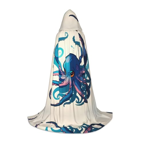 Blauer und violetter Oktopus-Kapuzenumhang für den Winter, warm, lang, Cosplay-Kostüme, Oberbekleidung, Karneval, Hoodies, Umhang Blauer und violetter Oktopus-Kapuzenumhang für den Winter, warm, lang, Cosplay-Kostüme, Oberbekleidung, Karneval, Hoodies, Umhang von WYCZHY