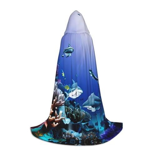 Kapuzenumhang mit Hai, schwimmend unter dem Meer, warm, lang, Cosplay-Kostüme, Oberbekleidung, Karneval, Kapuzenpullover, Umhang Kapuzenumhang mit Hai, schwimmend unter dem Meer, warm, lang, Cosplay-Kostüme, Oberbekleidung, Karneval, Kapuzenpullover, Umhang von WYCZHY