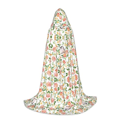 Umhang mit Kapuze und Blumen und Vögeln, warm, lang, Cosplay, Kostüme, Oberbekleidung, Karneval, Kapuzenpullover, Umhang Umhang mit Kapuze und Blumen und Vögeln, warm, lang, Cosplay, Kostüme, Oberbekleidung, Karneval, Kapuzenpullover, Umhang von WYCZHY