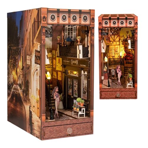 2024 DIY Book Nook Kit,Puppenhaus Miniatur Haus mit Möbeln,Book Nook Miniature House Kits für Erwachsene zu Bauen Hölzerne 3Puzzle Art Model Kit (C) von WYEIAHS