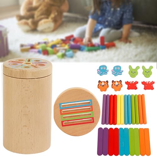 WYFCR 3 in 1 Sortierspiel, Farbsortierspielzeug, Farbsensorisches Spielzeug aus Holz, Montessori Spielzeug, Farblernbecher, Sortierspielzeug für Jahre, farblich passendes für Kleinkinder WYFCR 3 in 1 Sortierspiel, Farbsortierspielzeug, Farbsensorisches Spielzeug aus Holz, Montessori Spielzeug, Farblernbecher, Sortierspielzeug für Jahre, farblich passendes für Kleinkinder von WYFCR
