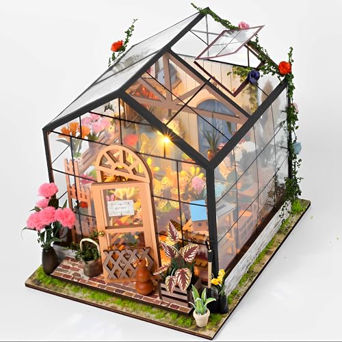 WYFCR Puppenhaus Miniatur mit Möbeln, Idee DIY hölzerne Miniatur Haus Kit mit LED-Licht, Haus, Bücherregal Dekoration, kreative Raum, gewächshaus zubehör, Holzpuppenhaus Kit Miniatur WYFCR Puppenhaus Miniatur mit Möbeln, Idee DIY hölzerne Miniatur Haus Kit mit LED-Licht, Haus, Bücherregal Dekoration, kreative Raum, gewächshaus zubehör, Holzpuppenhaus Kit Miniatur von WYFCR