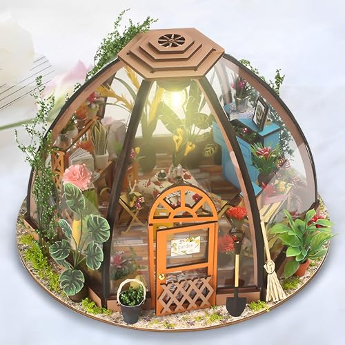 WYFCR Puppenhaus Miniatur mit Möbeln, Idee DIY hölzerne Miniatur Haus Kit mit LED-Licht, Haus, Bücherregal Dekoration, kreative Raum, gewächshaus zubehör,Geburtstagsgeschenke für Jungen Mädchen WYFCR Puppenhaus Miniatur mit Möbeln, Idee DIY hölzerne Miniatur Haus Kit mit LED-Licht, Haus, Bücherregal Dekoration, kreative Raum, gewächshaus zubehör,Geburtstagsgeschenke für Jungen Mädchen von WYFCR