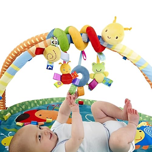 WYFCR Spielbogen, Bogen Spielzeug Kinderwagen, Spielbogen für den Kinderwagen, mit 3 Sensory Hanging Animals Rassel, Hängend Sensory Babyspielzeug Geschenk für Neugeborene(Raupenfrosch-Stil) von WYFCR