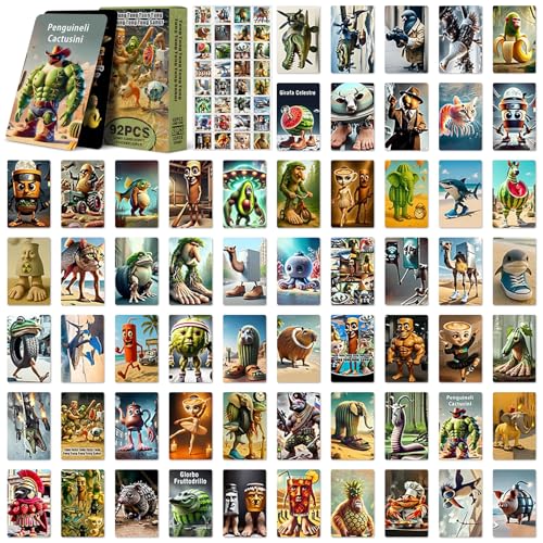 Italian Brainrot Karten,Brainrot Skifidol Sammelkartenset,60 Einzigartige Karten & 32 Italian Brainrot Stickers,Kartenspiel mit besonderen Charakteren, Für Kinder, Jugendliche, Feste und Partys(B) von WYFDCZZP