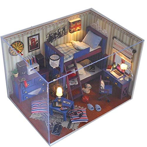 3D-Puzzles DIY Holzhaus-Kit, Sea Blue Time Kreatives Puppenhaus-Möbelzubehör, Holzhandwerk-Spielzeug Mit Staubschutz, Gebäude-Miniaturmodell, Weihnachten, Geburtstag, Liebhaber, Geschenke, Spieluhr 3D-Puzzles DIY Holzhaus-Kit, Sea Blue Time Kreatives Puppenhaus-Möbelzubehör, Holzhandwerk-Spielzeug Mit Staubschutz, Gebäude-Miniaturmodell, Weihnachten, Geburtstag, Liebhaber, Geschenke, Spieluhr von WYFQL-JYO