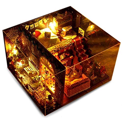 3D Puzzles DIY Weihnachten Miniatur Puppenhaus Kit Realistisches Mini 3D Holzhaus Zimmer Handwerk Mit Möbeln Led-Leuchten Mit Staubschutz Kindertag Geburtstagsgeschenk Weihnachtsdekoration Spieluhr 3D Puzzles DIY Weihnachten Miniatur Puppenhaus Kit Realistisches Mini 3D Holzhaus Zimmer Handwerk Mit Möbeln Led-Leuchten Mit Staubschutz Kindertag Geburtstagsgeschenk Weihnachtsdekoration Spieluhr von WYFQL-JYO