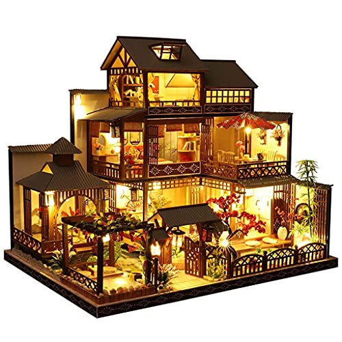 Chinesisches Villa-Modell – Puppenhaus-Miniatur Mit Möbeln Und Led-Licht, 3D-Holzzimmer-Bastelsets, Zum Geburtstag, Kindertag, Valentinstag Chinesisches Villa-Modell – Puppenhaus-Miniatur Mit Möbeln Und Led-Licht, 3D-Holzzimmer-Bastelsets, Zum Geburtstag, Kindertag, Valentinstag von WYFQL-JYO