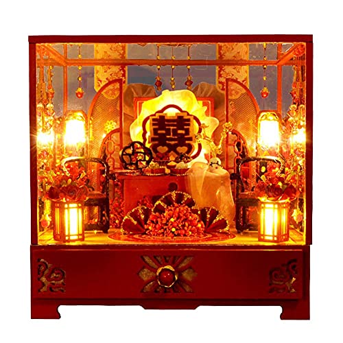 DIY Puppenhaus-Kit Mit Staubdichter Miniatur-Chinesischer Hochzeit, Puppenhaus, Möbel, Led-Leuchten, Kreatives Zimmer, Handwerk, Schmuckschatulle, Geburtstag, Hochzeitsgeschenk Für Kinder, Freundin DIY Puppenhaus-Kit Mit Staubdichter Miniatur-Chinesischer Hochzeit, Puppenhaus, Möbel, Led-Leuchten, Kreatives Zimmer, Handwerk, Schmuckschatulle, Geburtstag, Hochzeitsgeschenk Für Kinder, Freundin von WYFQL-JYO